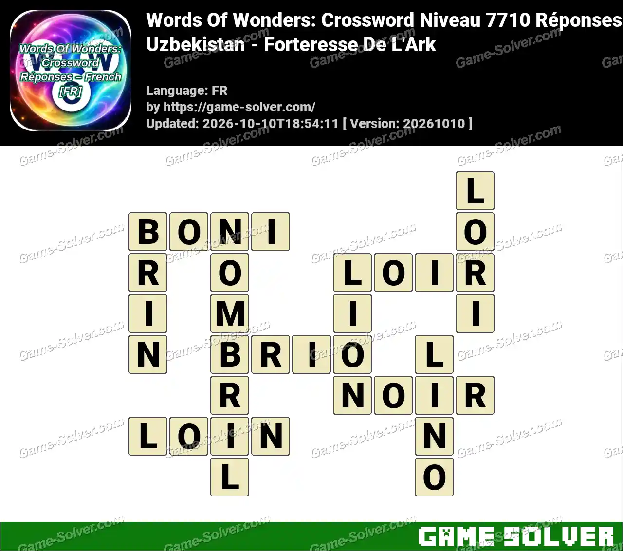 Words Of Wonders: Crossword Niveau 7710 Réponses – Uzbekistan – Forteresse De L’Ark